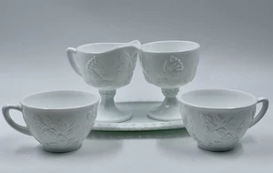 Vintage Indiana Kolonie Milchglas Ernte Traube Design 5-teiliges Set - Bild 1 von 13