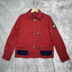 Ralph Lauren Jacke Damen PM rot Feuerwehrmann Spange Scheune Anker Wappen Marine Boot - Bild 1 von 13