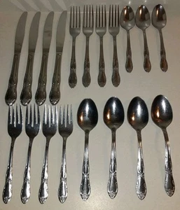 Vintage ONEIDA Ltd FENWAY Flatware Stainless Steel 19 Pc Wm. A Rogers Silverware - Picture 1 of 8