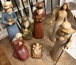 Christmas Resin Nativity - 7 Pc Set  - Baby Jesus tii collections- vintage - Picture 1 of 7