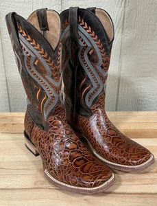 Men's  Cruzalta Western Embroidery Tan Leather Rodeo Cowboy Boots Size 7.5 - Picture 1 of 10