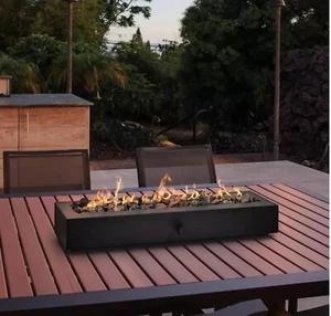 Threshold 28" Outdoor Deck Patio Tabletop Rectangular Propane Fire Pit NEW - Picture 1 of 1