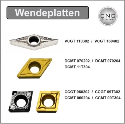 MARKENLOS CNC QUALITÄT Wendeplatten CCMT CCGT DCMT VCGT - Stahl Edelstahl Alu Bearbeitung
