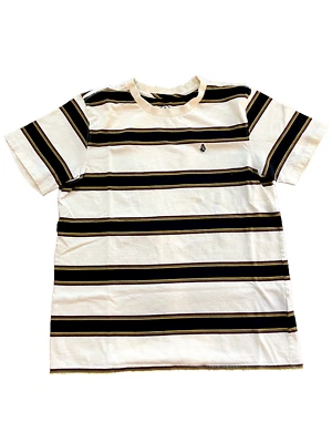 Camiseta Volcom Primer Beige Blanco Da Fino Rayas Brezo M/M Foto 1 de 4