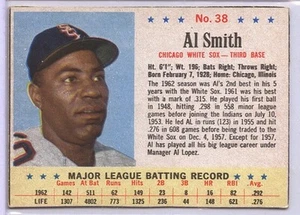 1963 Post Cereal Baseball #38 Al Smith SP Chicago White Sox -2 - Picture 1 of 2