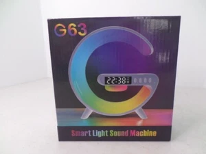 G63 Smart Light Sound Machine Alarm Clock Wireless Charging 15W RGB NEW IN BOX - Picture 1 of 5