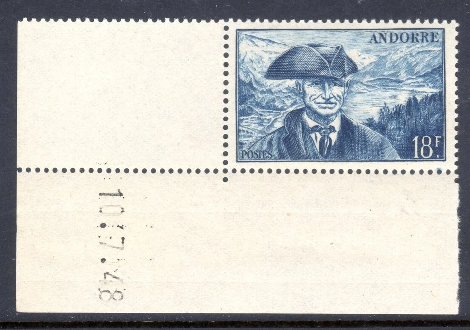 Andorra, French Administration Scott #113 VF MNH 1949 25F Provost Date Single - Image 1 of 1