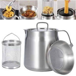 68oz 18/8 Stainless Steel Oil Filter Pot Bacon Grease Container with Strainer... - Picture 1 of 9