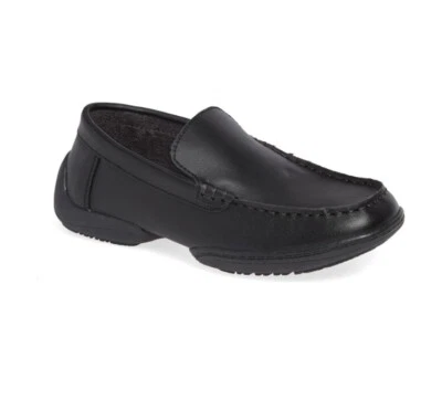 Nuevo Bebé Niño Kenneth Cole Conducir Dime Mocasín Cuero Negro Zapatos Talla 6 Foto 1 de 4