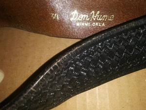 DON HUME B125 1-1/2" WIDE BLACK DUTY BELT Size 34 Basketweave - Picture 1 of 3