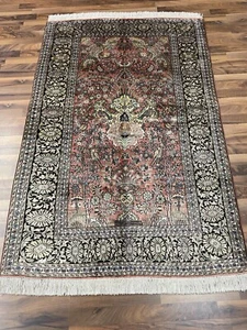 ✔ Kashmir Seide | 118 x 178 | Handgeknüpft | Orientteppich | Carpet | Rug 🌸 - Bild 1 von 12