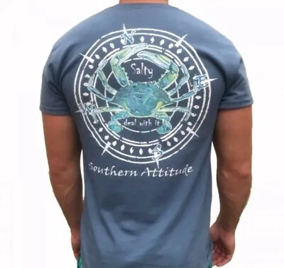 Camiseta Salty Deal With It Crab Compass Manga Corta NUEVA Envío Rápido Gratis Foto 1 de 4