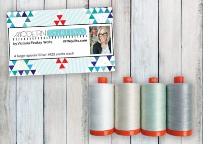 AURIFIL SET MODERN SHIRTINGS 4 SPOOLS NEUTRAL COLORS 50 WT COTTON - Image 1 of 3