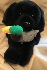 Gunnar Cabelas Peluche Cane da Caccia Grande Nero Laboratorio Cucciolo Labrador Anatra 21" - Foto 1 di 7