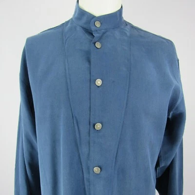 Camisa occidental manga larga Stubbs Collection para hombre azul EE. UU. Foto 1 de 4