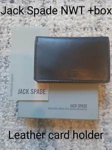 ⭐NWT Jack Spade Black Grain Leather Mens Slim Card Case Wallet RARE!!! - Picture 1 of 3