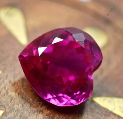 Impresionante Natural Rubí Rosa Forma de Corazón 15.50 Ct Piedra Preciosa Suelta CERTIFICADA GIE Foto 1 de 4