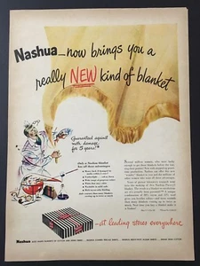 1948 Nashua New Kind Of Blanket Print Ad With Chemist - Picture 1 of 1