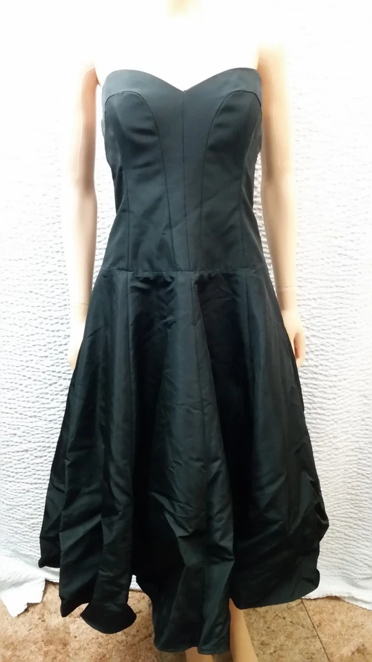 NEW Womens Nicole Miller Collection Black Evening Gown Prom Ball Dress Bow - Image 1 of 4