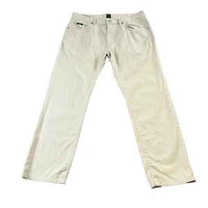 Chinos Hugo Boss para hombre W34 L28 * pierna recta beige algodón cremallera mosca Arkansas - Imagen 1 de 14