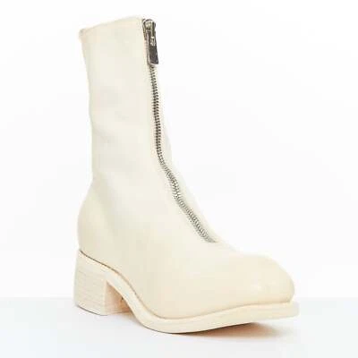 GUIDI PL2 Soft Horse Crema Grano Completo Cuero Plata Cremallera Botas EU36 Foto 1 de 4