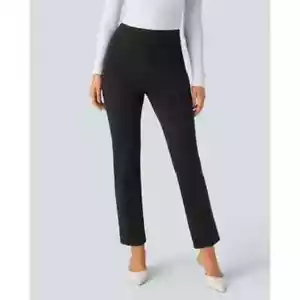 Halara Black Flex High Waist Back Pockets Pull-On Straight Leg Pants M NWT - Picture 1 of 2