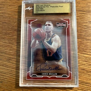 Chris Mullin 2022 Leaf Vibrance Red Autograph 1/1 Proof Dream Team HOF Auto - Picture 1 of 4