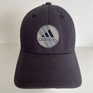Adidas A-Flex Athletic Baseball Hat Dark Blue Circle Logo Stretch Fit Size S/M