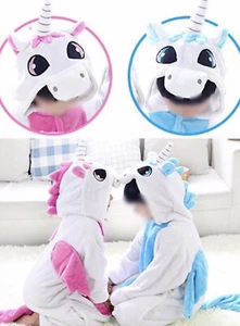 Unicorn One Piece Pajamas For Kids.Cute With Tail And wings And FREE Slippers! - Picture 1 of 5
