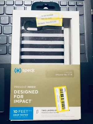 Speck Apple iPhone SE 2nd gen /8/7/6s/6 Presidio Inked Case - Striped Gold - Image 1 of 2