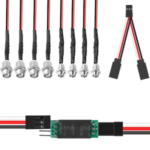 8pcs RC Headlights Taillight LED Light AUX Channel On/Off Switch Kit Set for RC - Picture 1 of 8