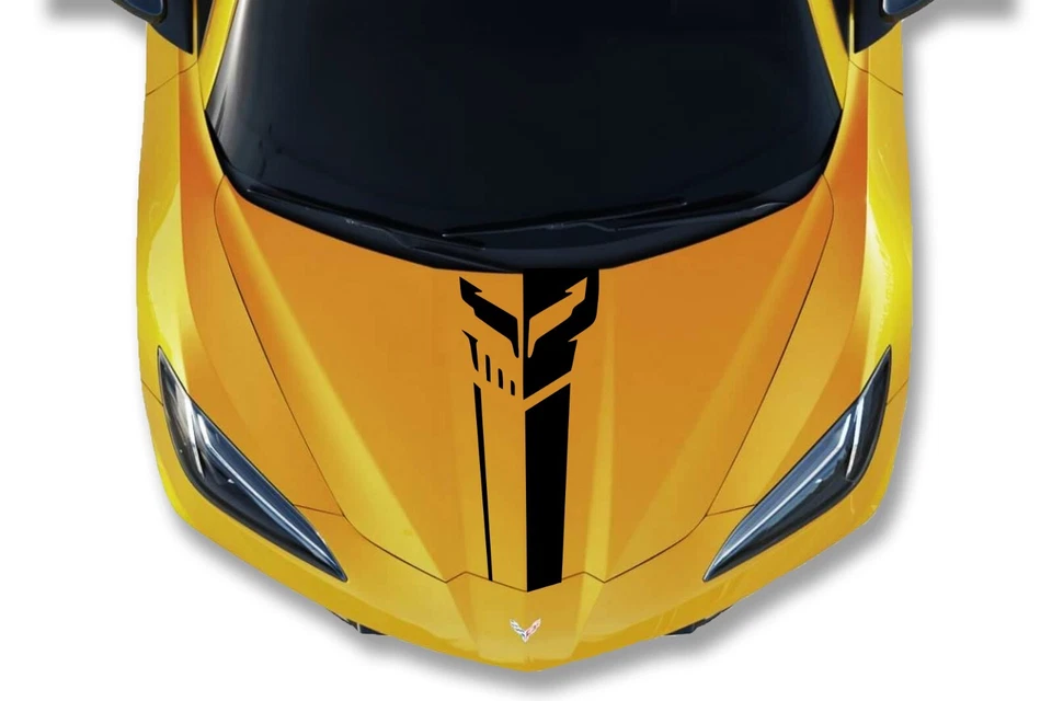 Corvette Jake Racing Hood Racing Stripes Decal Fits Chevy Corvette C8 Stingray - Image 1 of 1