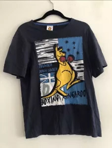Vintage Crew Neck T-Shirt License Boxing Kangaroo Size L 80s Rare Olympic Tee - Picture 1 of 3