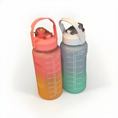 Half gallon 64oz motivational water bottle Bpa free with time marker 2pk - Image 1 of 4