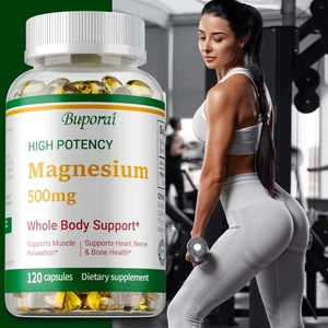 Magnesium Kapseln 500mg - Verbesserter Schlaf, Stressabbau, Angstlinderung - Picture 1 of 11