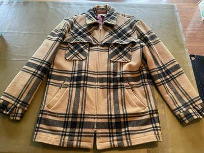 Vintage J Crew Jacket Plaid Quilted Lining Brown Mens Large 95% Wool - Image 1 of 4