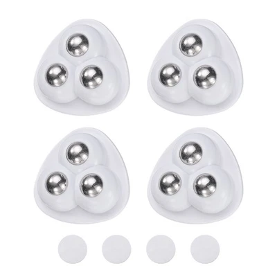 4 Stück selbstklebende Lenkrollen,360° drehbar (weiß,3 Stahlkugeln) - Bild 1 von 4