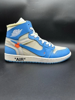 Talla 10 - Jordan 1 Retro OG x Off-White Alto UNC AQ0818 148 Blanco Polvo Oscuro Bl Foto 1 de 4