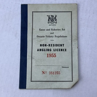 1955 Ontario Non-Resident Angling License Fishing Vintage Canada Fishery - Image 1 of 4