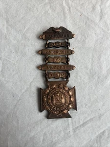 Spanish American War NYNG Marksman Medal Badge Expert Tiffany & Co (O2) - Picture 1 of 3