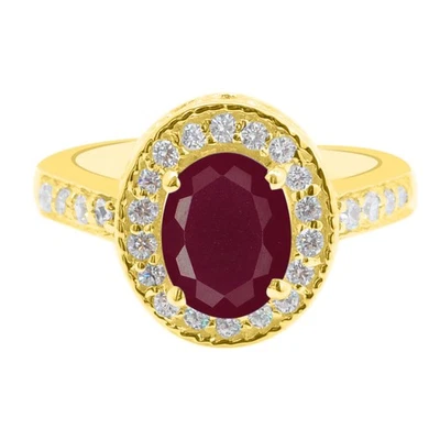 14KT Yellow Gold With 2.30Ct Natural Burmese Ruby & IGI Certified Diamond Ring - Image 1 of 4