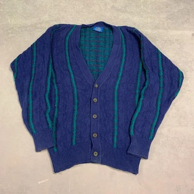 Vintage Pendleton Knitted Cardigan Abstract 3D Patterned Chunky Knit Men's M - Image 1 of 4