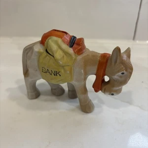 Vintage Ceramic Donkey gold bags Bank Figurine Japan - Picture 1 of 7