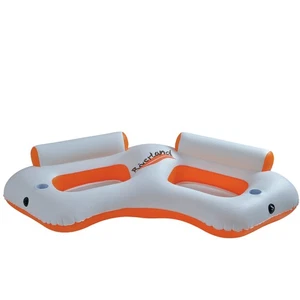 Sofá inflable para dos personas Pool Central 85" naranja y blanco "Riverland" - Imagen 1 de 3