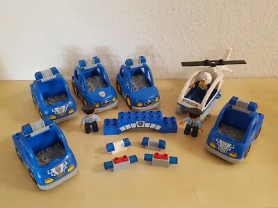 Lego Duplo Polizei Streifenwagen Hubschrauber Polizist Auto Motorrad - Bild 1 von 2