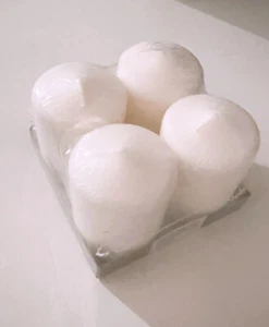 IKEA Hemsjo Unscented Block Candle Natural Set of 4 SEALED BOX Wedding Party - Picture 1 of 3