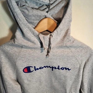 Champion Hoodie Mens Small Reverse Weave Gray Patch Logo Pullover - Picture 1 of 3