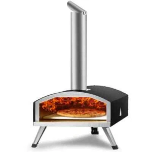 12 in. Wood and Charcoal-Fired Outdoor Pizza Oven Stainless Steel Pizza Grill wi - Picture 1 of 8