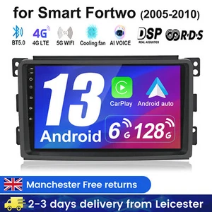 6+128G Carplay For Smart Fortwo W451 2005-2010 Car Stereo Radio Android 13.0 GPS - Picture 1 of 18