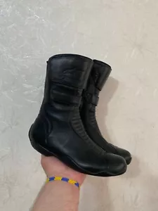 Alpinestars Black Leather Waterproof Biker Women's Ankle Racing Boots US8 - Picture 1 of 10